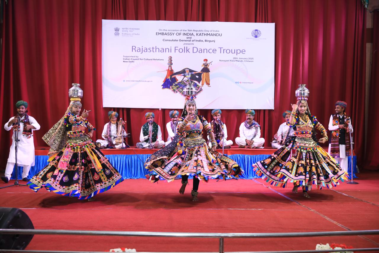 Rajasthani Folk Dance performance by Md. Ilamdin and group at Bharatpur on January 28, 2025