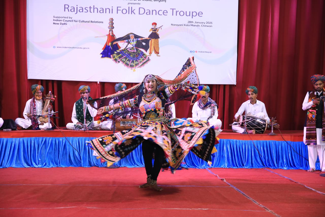 Rajasthani Folk Dance performance by Md. Ilamdin and group at Bharatpur on January 28, 2025