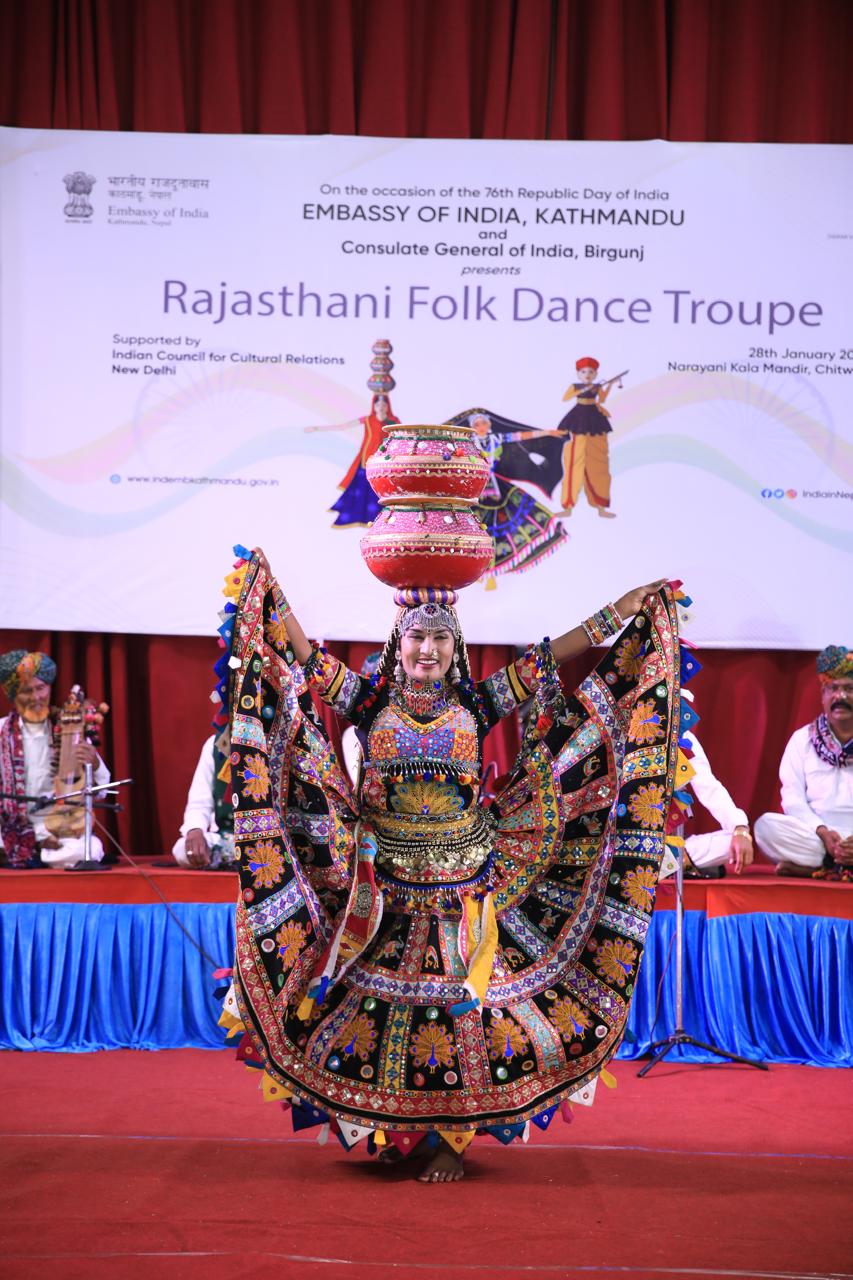 Rajasthani Folk Dance performance by Md. Ilamdin and group at Bharatpur on January 28, 2025