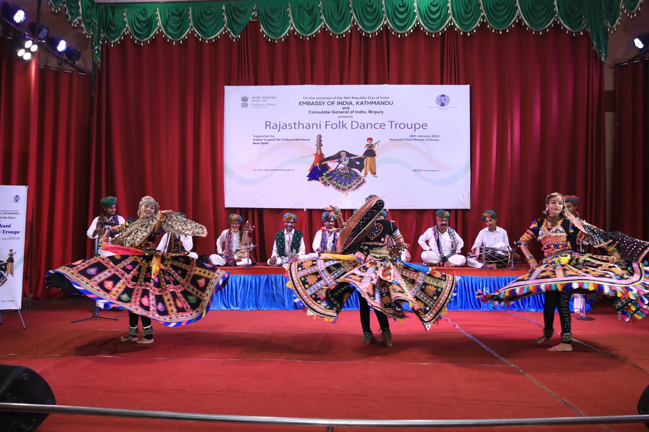 Rajasthani Folk Dance performance by Md. Ilamdin and group at Bharatpur on January 28, 2025
